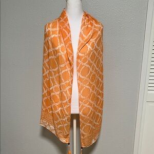 Elegant Orange Patterned Scarf